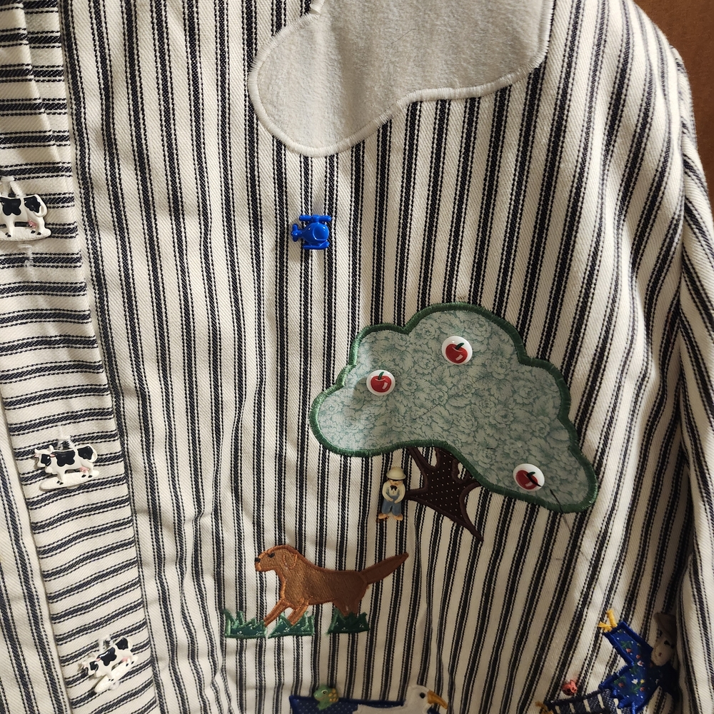 Source Unknown Striped Utility Jacket With Embroi… - image 4